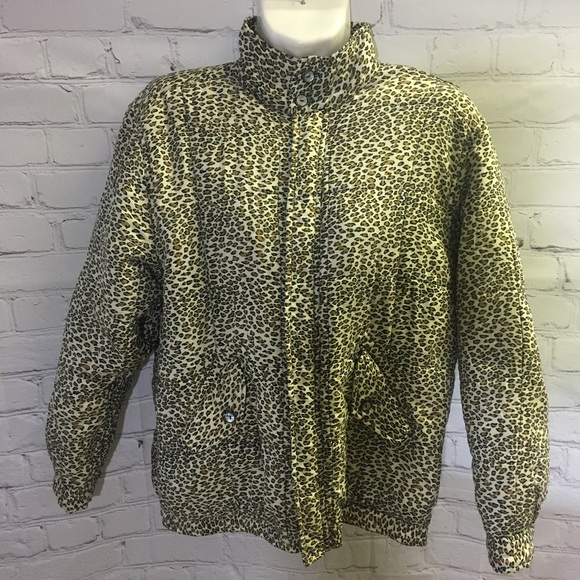 Clio Jackets & Blazers - Clio Silk Animal Print Puffy Jacket